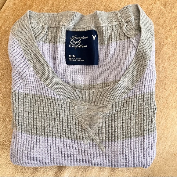 American Eagle Outfitters Y2K early 2000s Knit Long Sleeve Striped Top size M - Picture 9 of 9